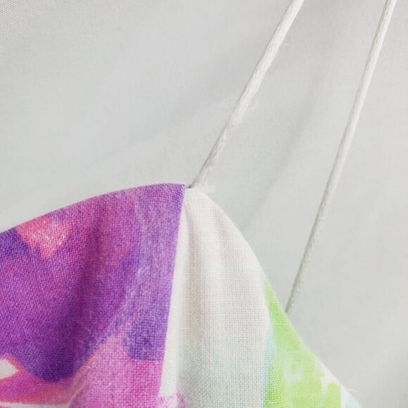 All That Jazz Women's Multicolor Fit & Flare Dress Smocked V-Neck Ruched Size S - Picture 4 of 10